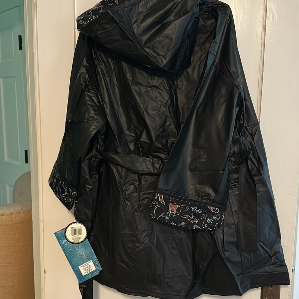 Totes Black hooded raincoat new - Picture 2 of 7